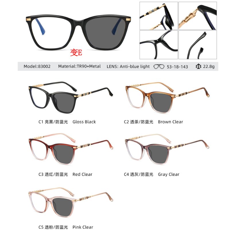 Photochromic optical frame 83002