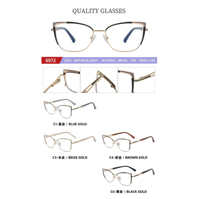 Metal optical for lady 6972