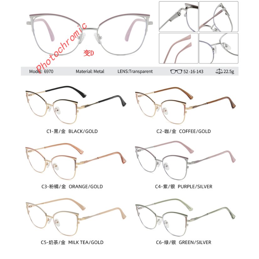 Photochromic optical frame 6970