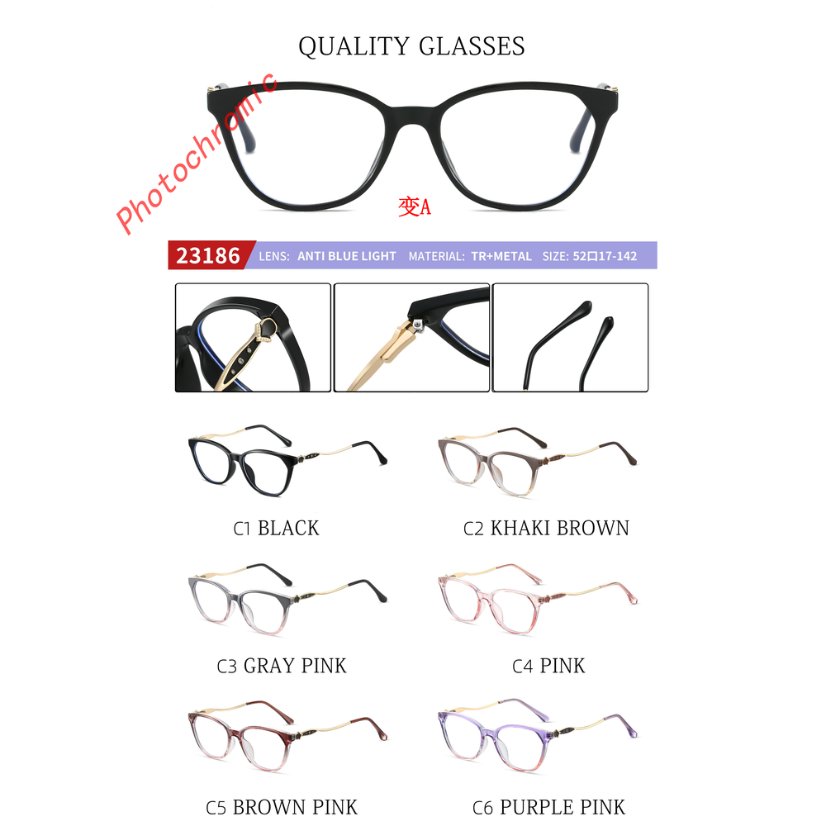 Photochromic optical frame 23186