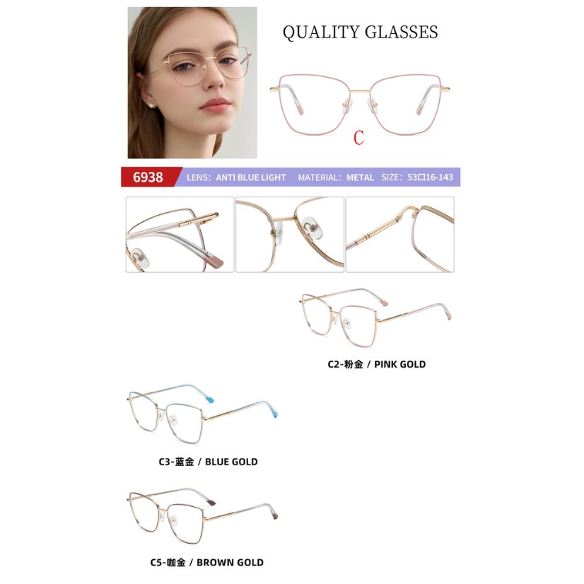 Metal optical for lady 6938