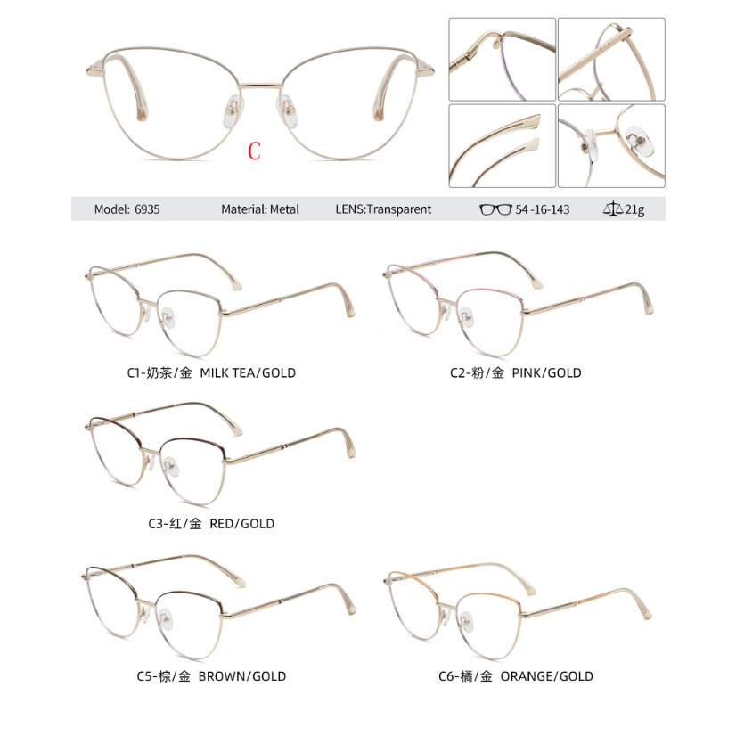 Metal optical for lady 6935