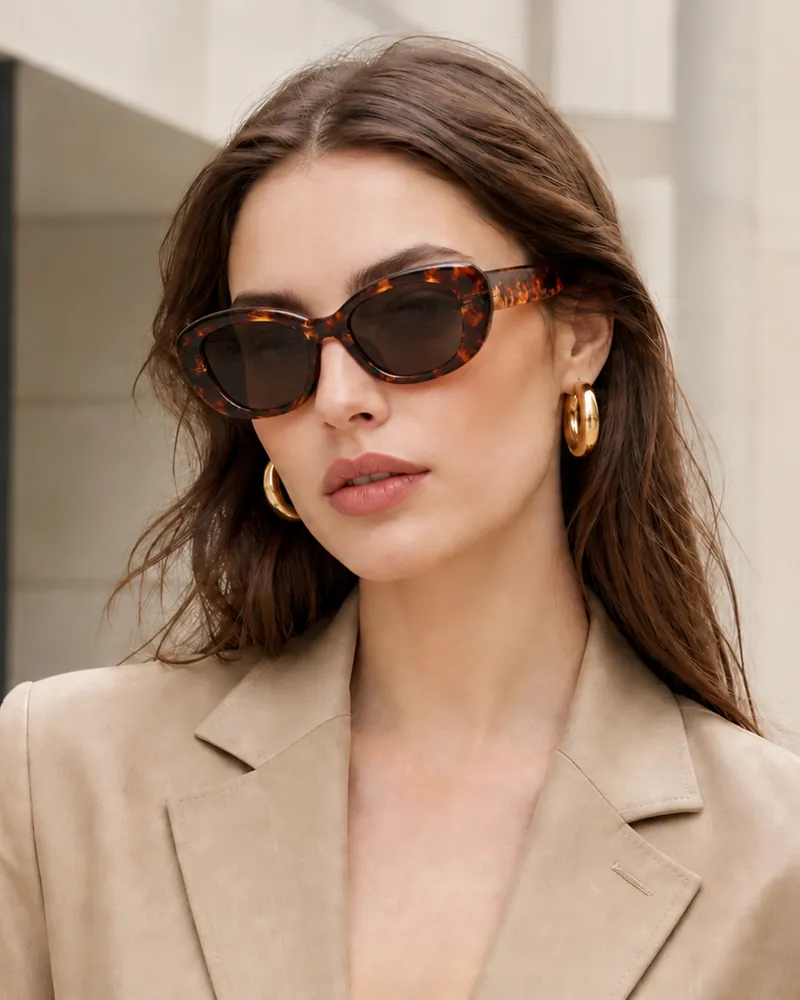 Women's tortoise cat-eye sunglasses